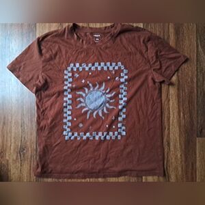 Brown T-Shirt with Sun Design
